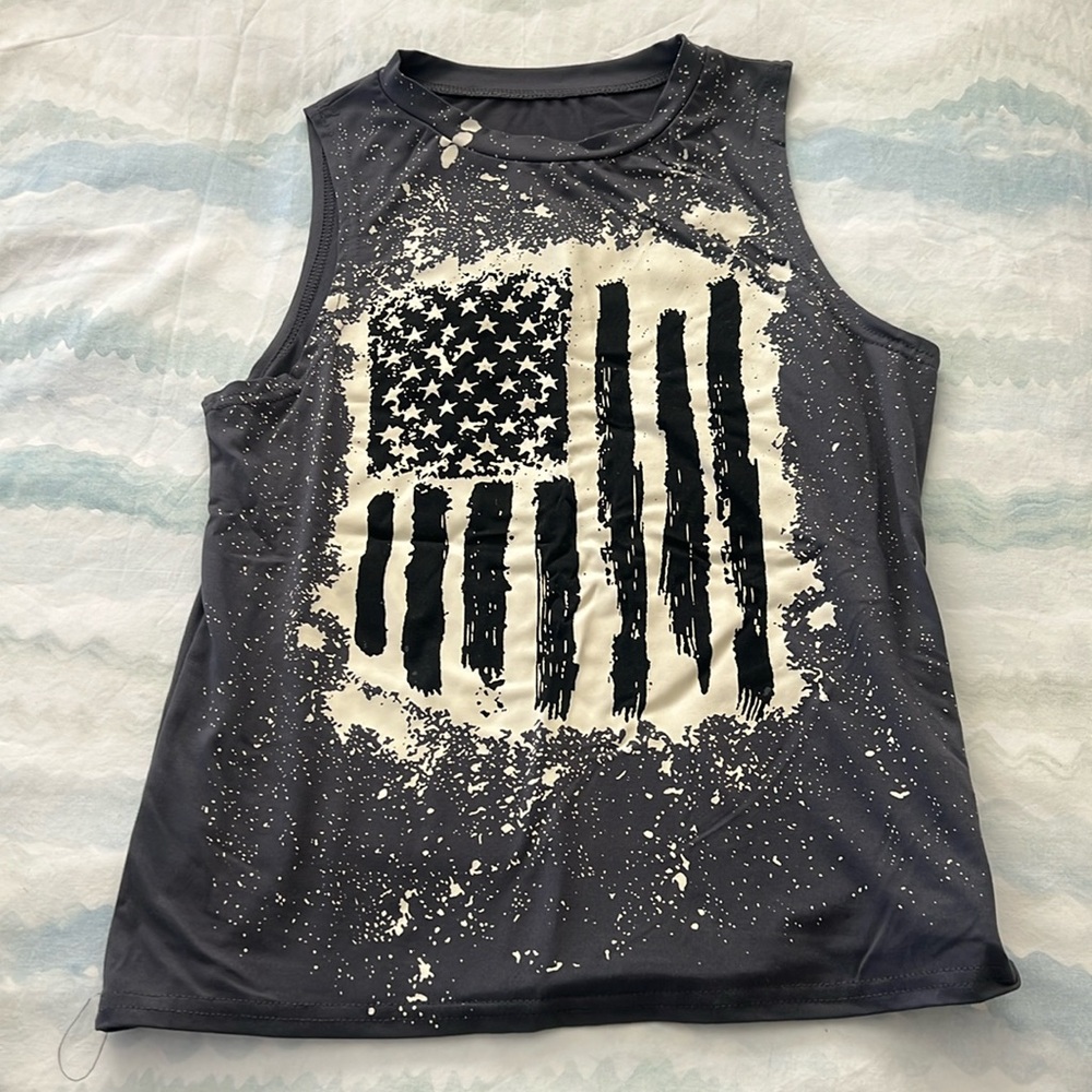 High neck patriotic top